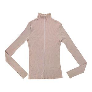 Helmut Lang Pink Ribbed Turtleneck